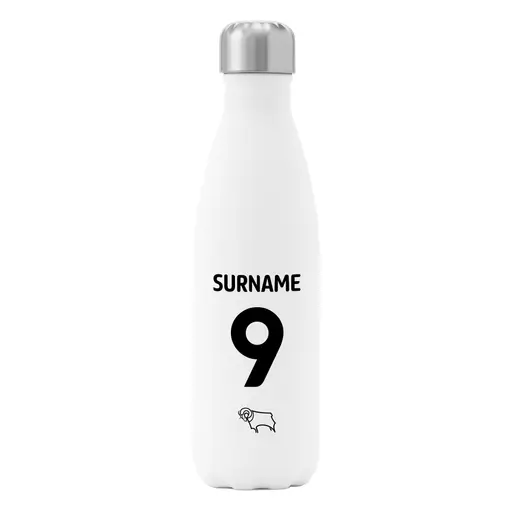 Derby County Back of Shirt Insulated Water Bottle - White