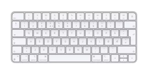 Apple Magic keyboard USB + Bluetooth Norwegian Aluminium, White