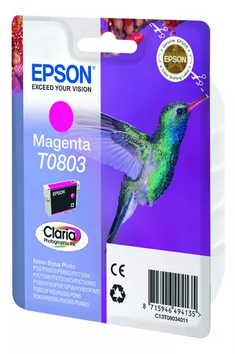 Epson C13T08034011/T0803 Ink cartridge magenta, 220 pages ISO/IEC 24711 7,4ml for Epson Stylus Photo P 50/PX/PX 730/R 265