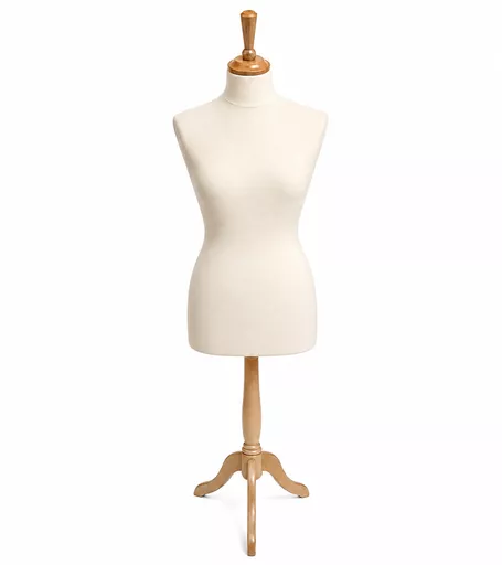 Female Plus Size 16/18 Tailors Dummy with Tripod Base - Cream
