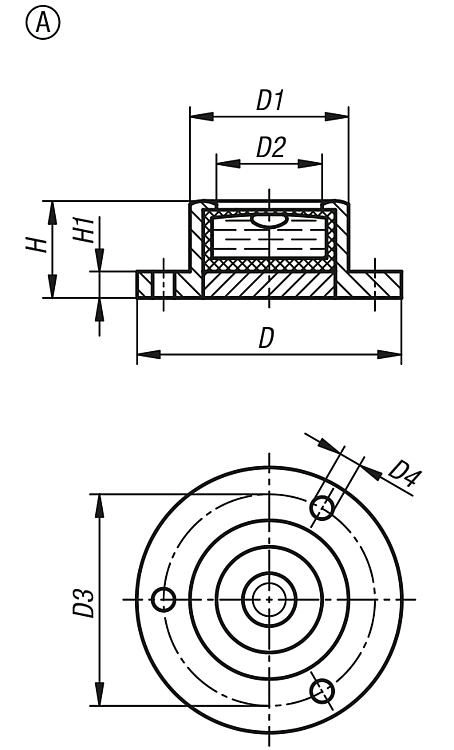Round Spirit Level. 20mm Diameter. Mounting Flange. Brass.
