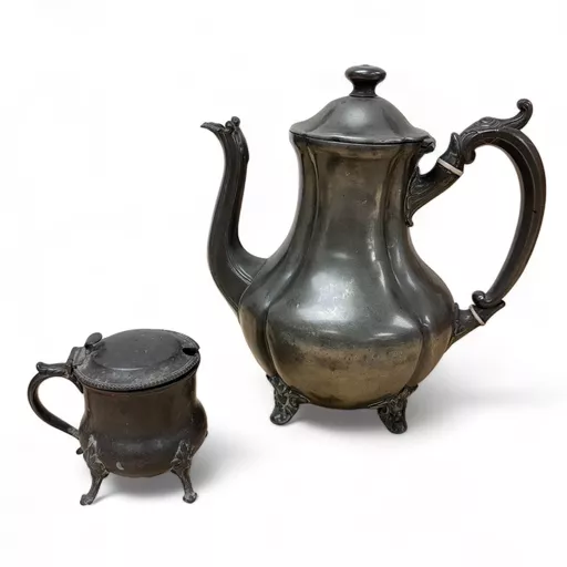 Pewter Tea Pot and Sugar Bowl