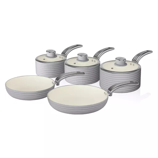 Retro 5 Piece Pan Set Grey