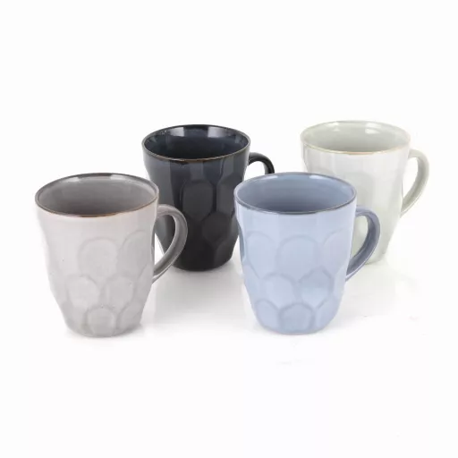 Fossil Embossed Mug, Set of 4