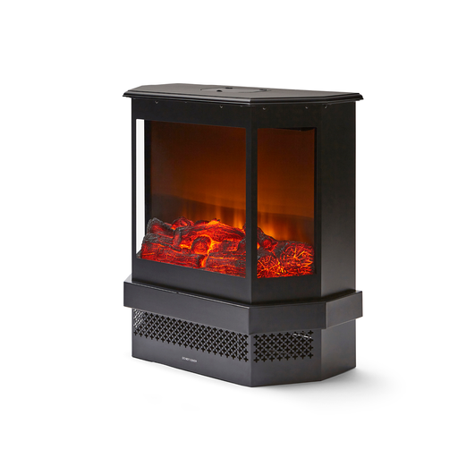 Photos - Fireplace Box / Freestanding Stove Warmlite 1.8KW Wells Panoramic Double Door Log Effect Fire Stove Black WL46034 