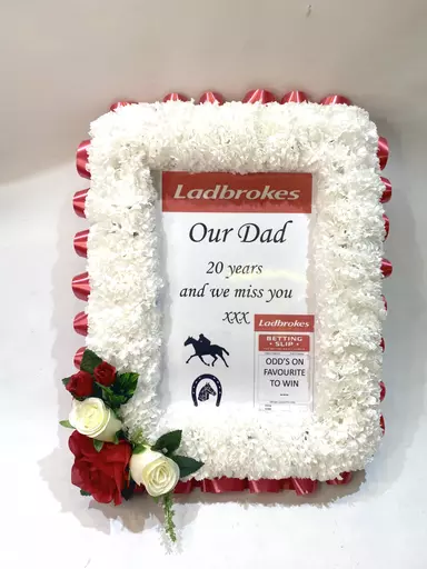 Betting Slip Tribute Horse Racing / Dog racing / Football funeral tribute - any colour