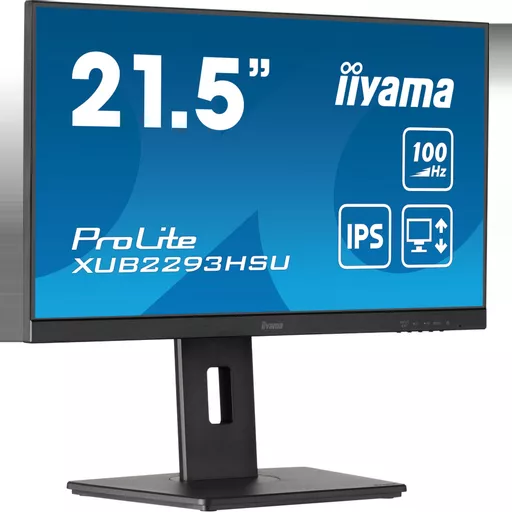 iiyama ProLite 21.5” IPS 3-side borderless monitor with USB hub, 100Hz refresh rate and height-adjustable stand