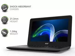 Acer Chromebook C733T-C4UK LPDDR4-SDRAM 29.5 cm (11.6") 1366 x 768 pixels Touchscreen Intel® Celeron® N 4 GB 32 GB Fla