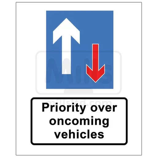 Quickfit Priority Over Oncoming Vehicles Plate 800 x 900mm - 300mm Centres