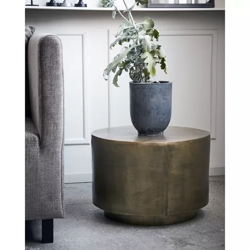 Circular Coffee table, Rota, Antique brass finish, Small