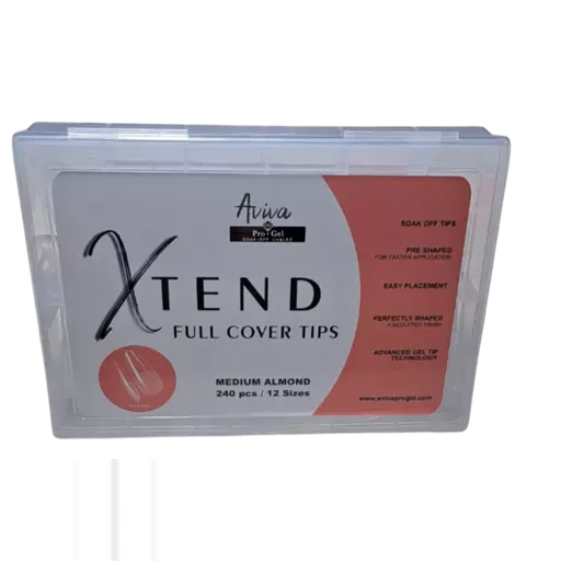 Aviva ProGel XTend Full Cover Gel Tips (Prebuffed) Medium Almond