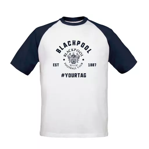 Blackpool FC Vintage Hashtag Baseball T-Shirt