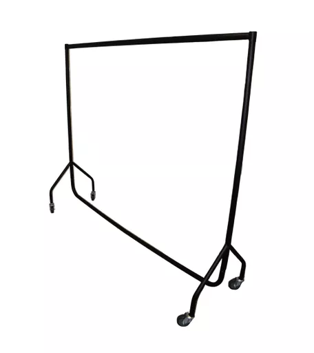 6ft Black Heavy Duty Clothing Rail with 75mm Castors