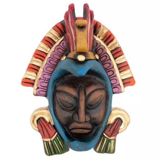 Colourful Clay Eagle Warrior Mask