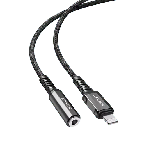 Acefast - Lightning to 3.5mm Braided Headphone Jack Adapter - Black