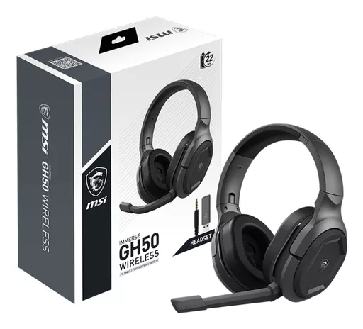 MSI Immerse GH50 Wireless Headset Wired & Wireless Head-band Gaming USB Type-A Black