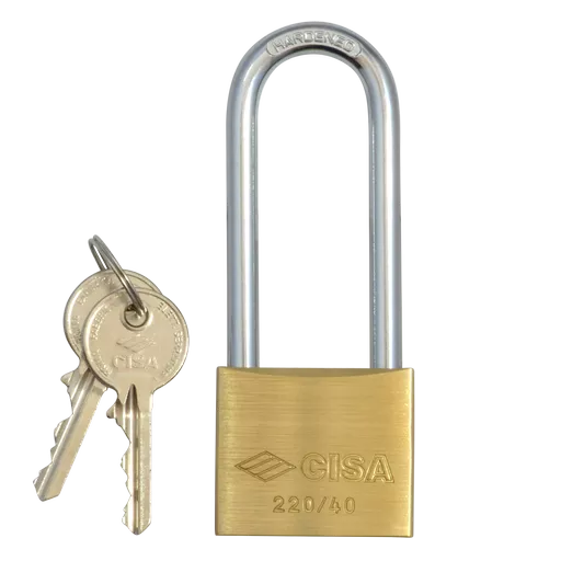 CISA 22011 KD Long Shackle Brass Padlock