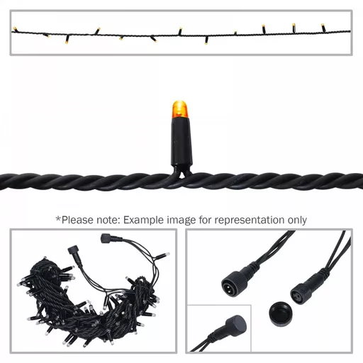 elumen8 Rubber Dimmable LED String Lights 20m Orange Black