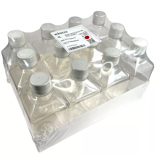 1L Media Bottle with Cap, PETG, sterile