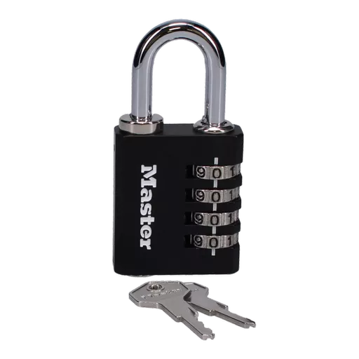 MASTER LOCK 7641EURDBLK 40mm Indoor 4 Wheel Combination Lock c/w Override Key