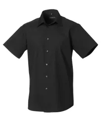 Men's Short Sleeve Polycotton Easy Care Tailored Poplin Shirt