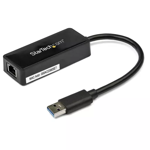 StarTech.com USB 3.0 to Gigabit Ethernet Adapter NIC w/ USB Port - Black