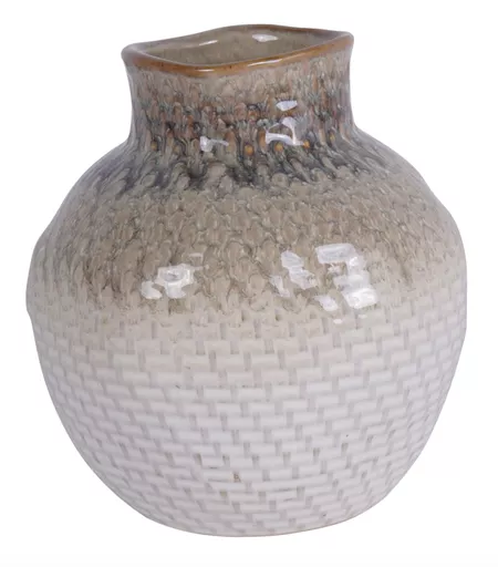 Ceramic Basket Weave Vase, Mini