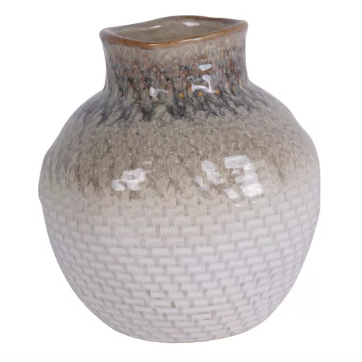 Ceramic Basket Weave Vase, Mini