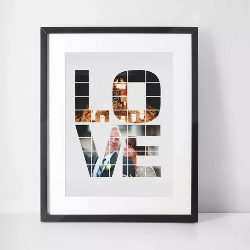 Personalised 'LOVE' Photo Wall Art - Upload Photos