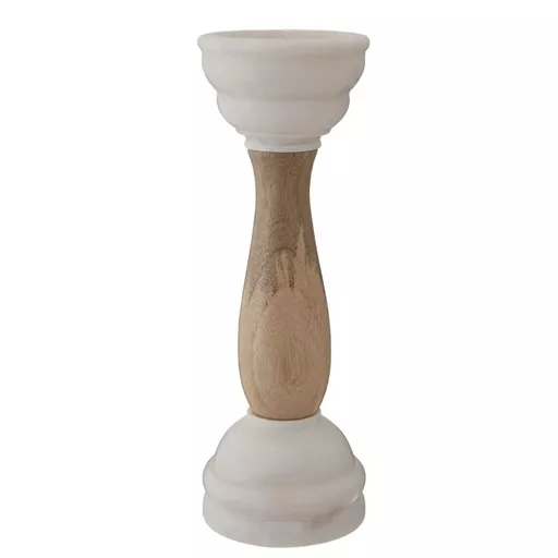 Candle Holder, Signe, Wooden Marble, Large