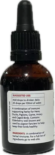 phytopet chicken immune dropper bottle 50ml side with ingredients