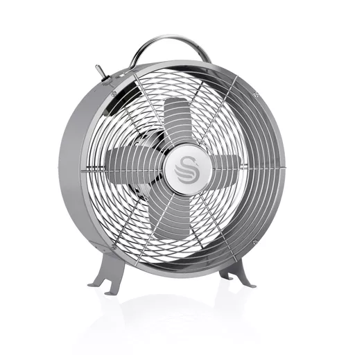 8'' Retro Grey Clock Fan