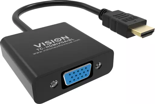 Vision TC-HDMIVGA/BL video cable adapter 0.23 m HDMI Type A (Standard) VGA (D-Sub) Black