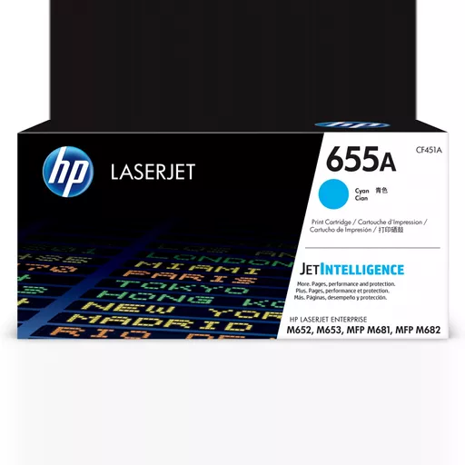 HP CF451A/655A Toner cartridge cyan, 10.5K pages ISO/IEC 19752 for HP LaserJet M 652/681