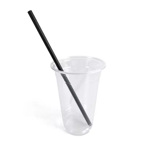 6 x 200mm Paper Straw Black