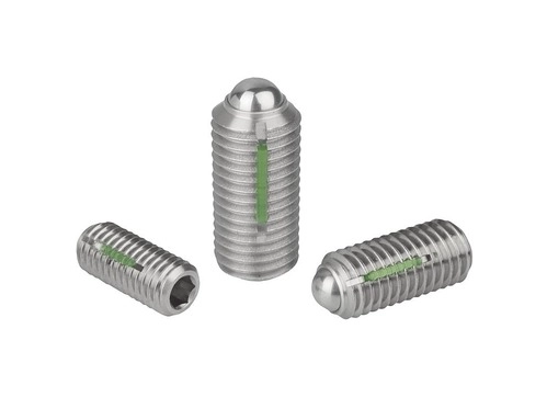 K0326 - Spring Plungers With Hex Socket And Ball In Stainless Steel With Thread Lock