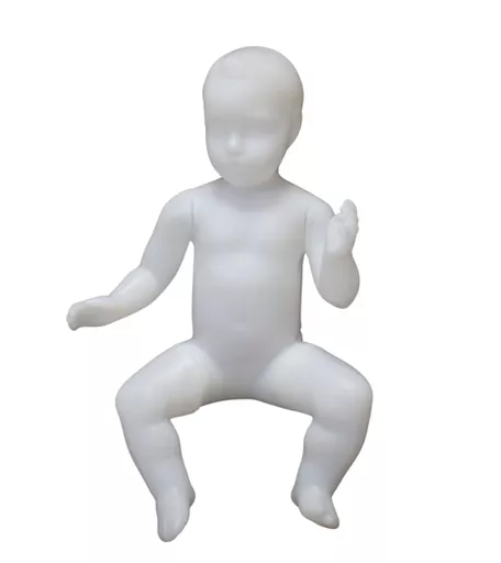 Baby Matt White Abstract Mannequin - Seated