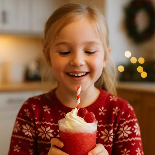 Children making festive fruit slushies