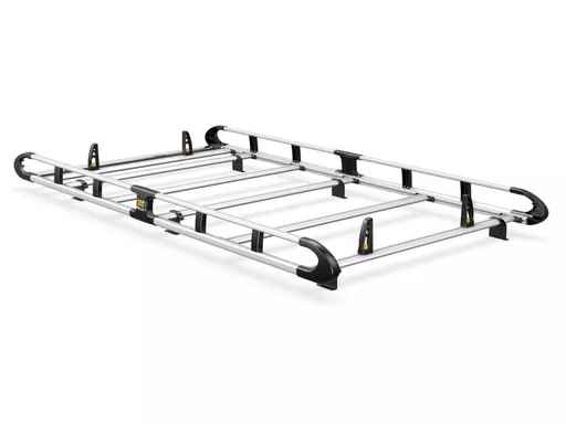 Renault Trafic 2014-Onwards L2, H2 Twin Rear Doors - ULTI Rack+ (Aluminium) - 5 Bar Roof Rack