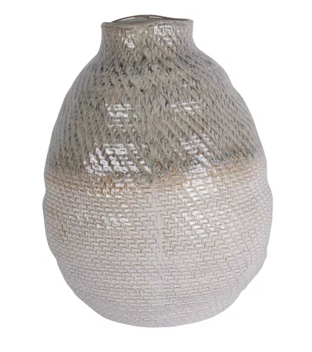 Ceramic Basket Weave Vase, Extra Large