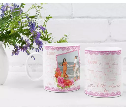Personalised Love Amore Photo Mug - Square Frame
