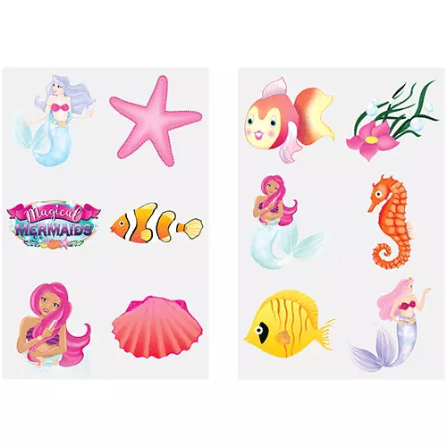 Mermaid Tattoos (Card of 6) - Pack of 96