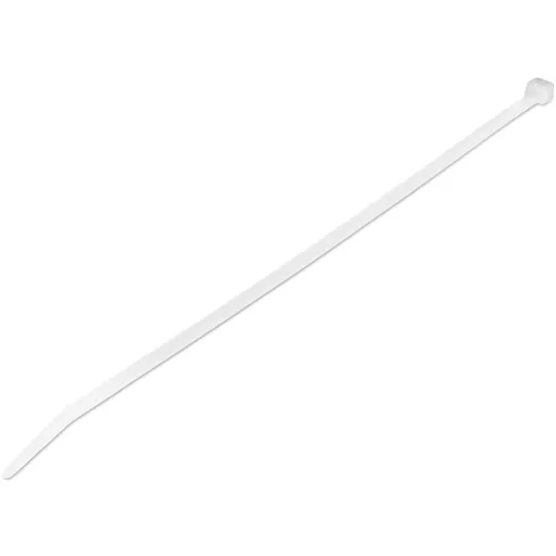 StarTech.com 10"(25cm) Cable Ties - 1/8"(4mm) wide, 2-5/8"(68mm) Bundle Diameter, 50lb(22kg) Tensile Strength, Nylon Self Locking Zip Ties w/Curved Tip, 94V-2/UL Listed, 1000 Pack - White