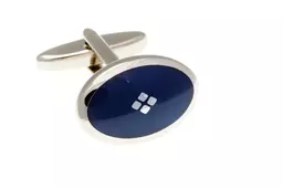 Oval Navy Diamond Cufflinks