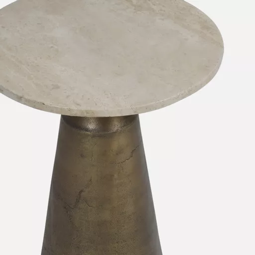 Side Table, Clio, Gold & Marble