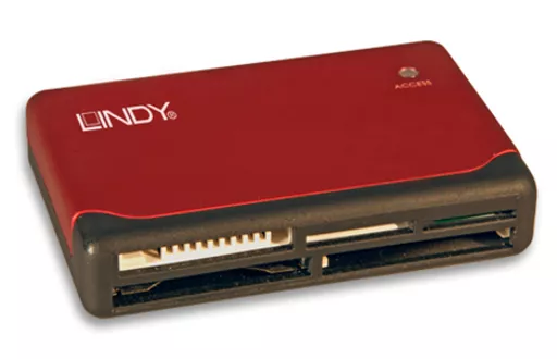 Lindy 42741 card reader USB 2.0 Red