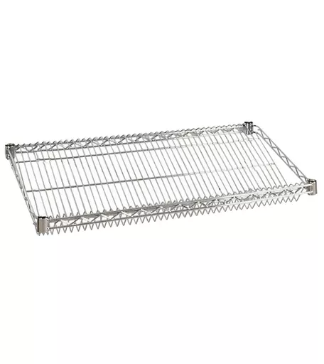 Chrome Slanted Wire Shelf for Mesh Shelving - 45cm x 120cm