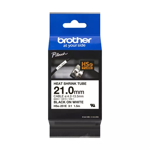 Brother HSE-251E label-making tape Black on white