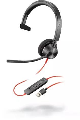 POLY Blackwire 3310 Headset Wired Head-band Office/Call center USB Type-C Black