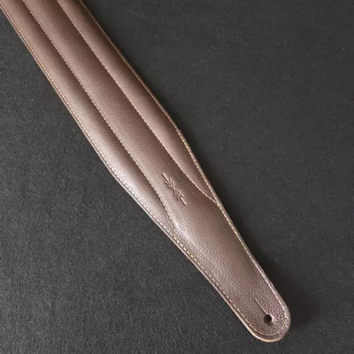 BS64 Dark Brown Leather Bass Strap - B-stock